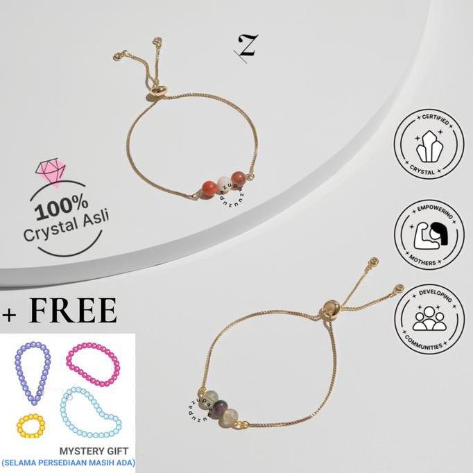 Zupazupazuu Adjustable Regular Bracelet - Gelang Crystal Bracelet Platinum Silver Gold 6mm Wanita Pr