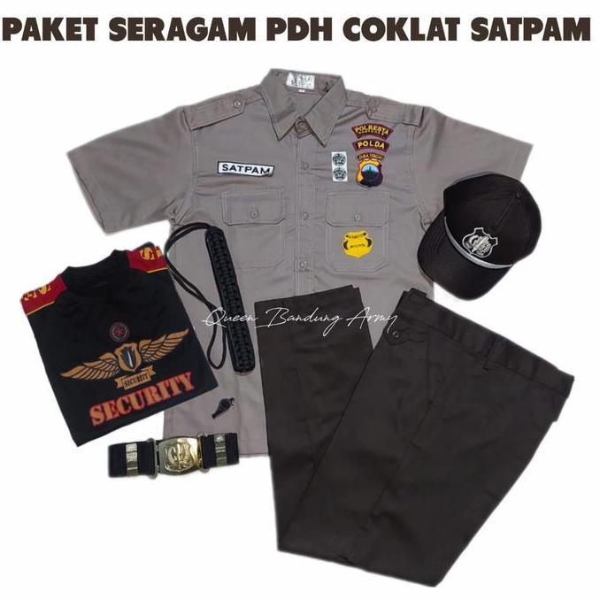 Paket seragam PDH satpam coklat / Seragam security terbaru / Seragam PDH terbaru LENGKAP / Seragam S