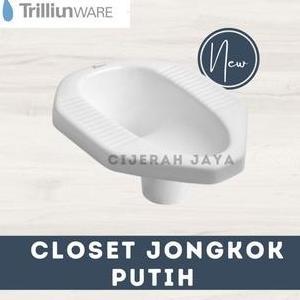 Ledeng- Closet Jongkok Lantai 2 Trilliun Putih /Kloset Jongkok Trilliun Corong Kloset