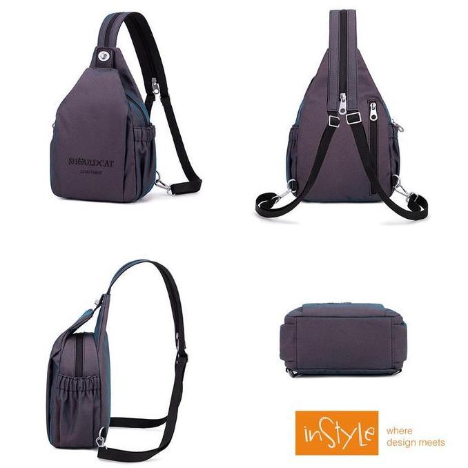 Tas Ransel Selempang 2in1 Nylon Anti-Air Backpack Sling Korean Style Wanita (T14-079-6623)