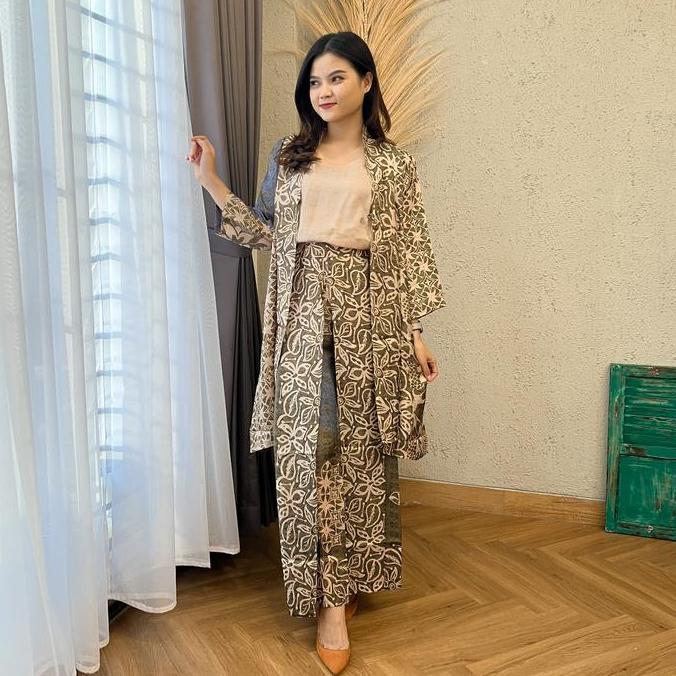 Lausboutique-Outer Set-Seri Alam-Setelan Batik Kondangan Celana Kancing