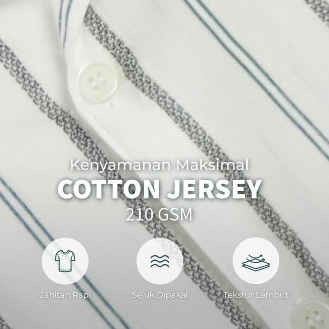 Argipratamashop - Matsuda Tokushima Offwhite Kemeja Pria Stripe Lengan Pendek