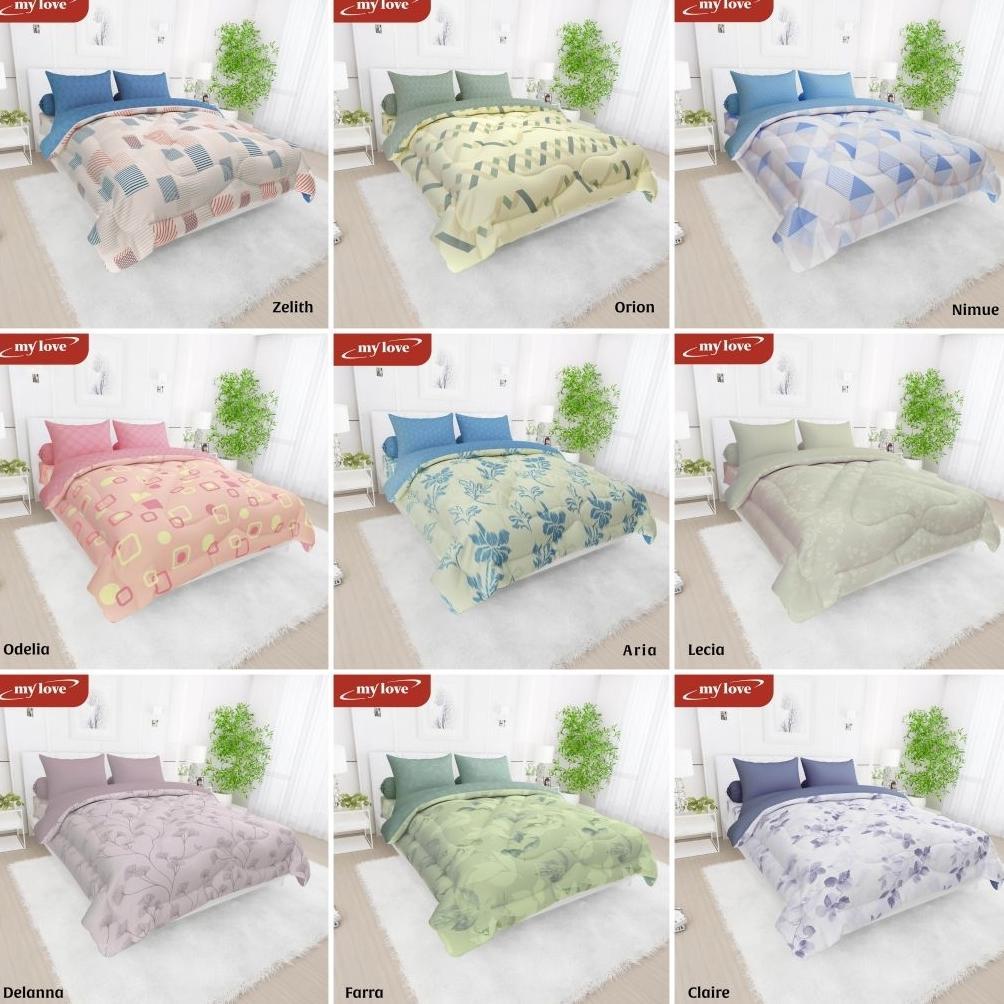 NEW Motif My Love Bed Cover (Bedcover Saja) 180x200 / Bedcover My Love Tanpa Sprei