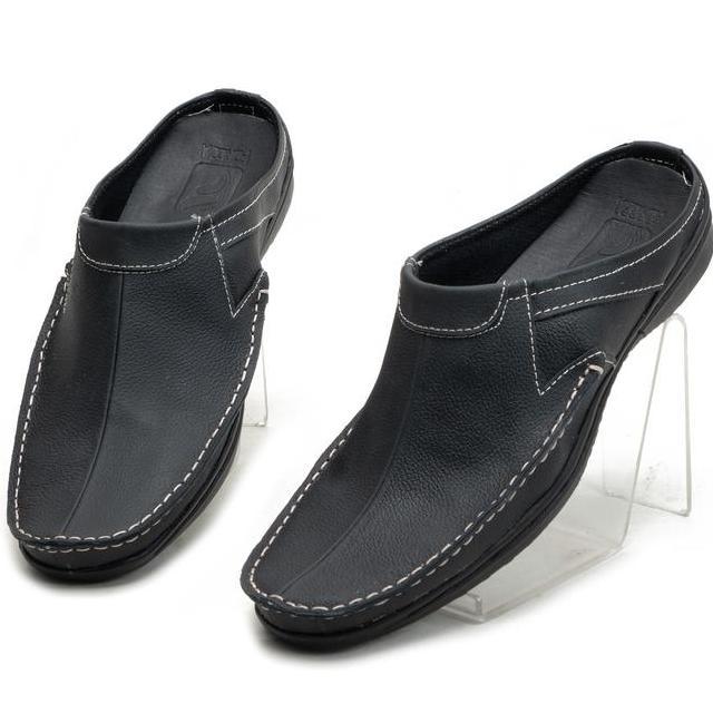 Sandal Slop Pria Bustong Kulit Rajut Fordza Ar02