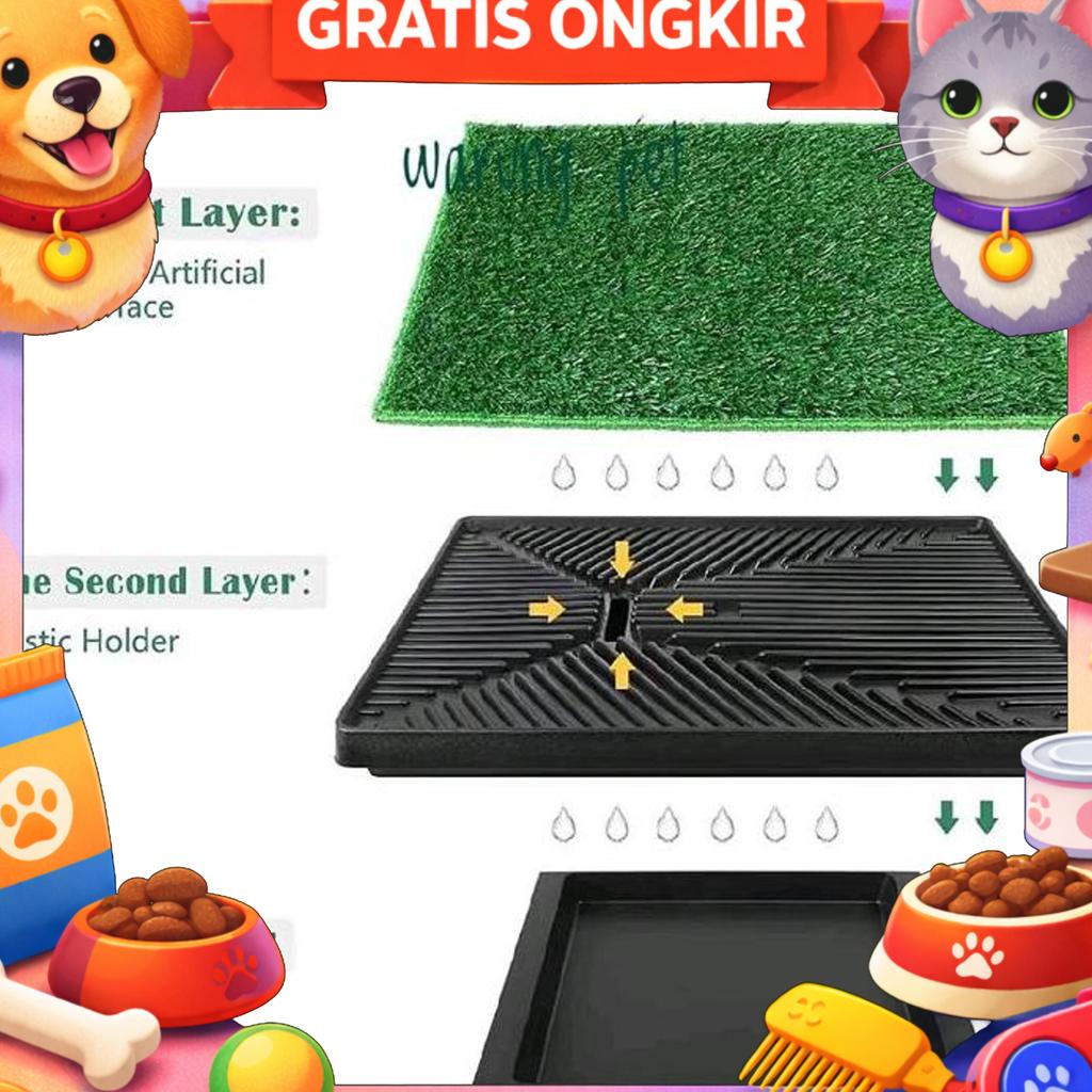 Pet Potty Tray Alas Pipis Anjing - Dog Toilet With Grass Large