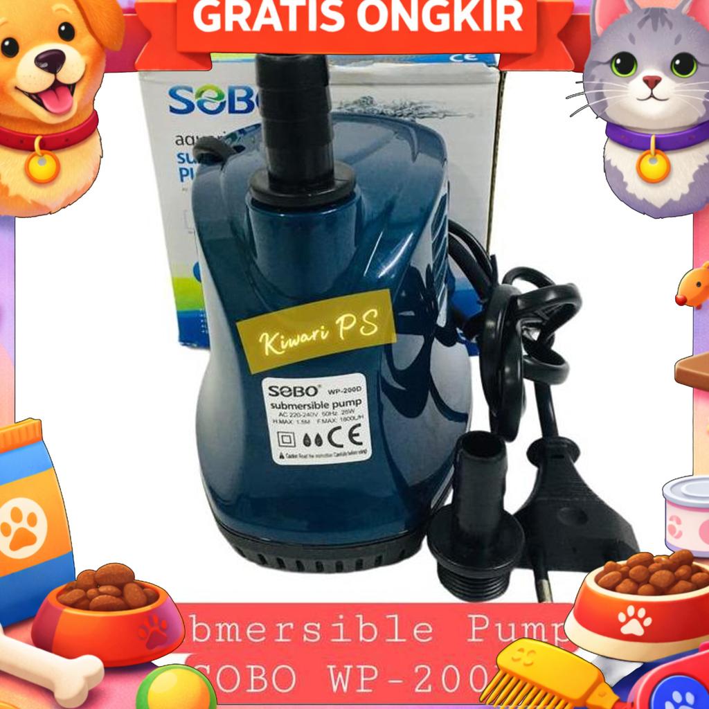Sobo Wp 200D Submersible Pump 200D Pompa Air Celup Aquarium Kolam Ikan