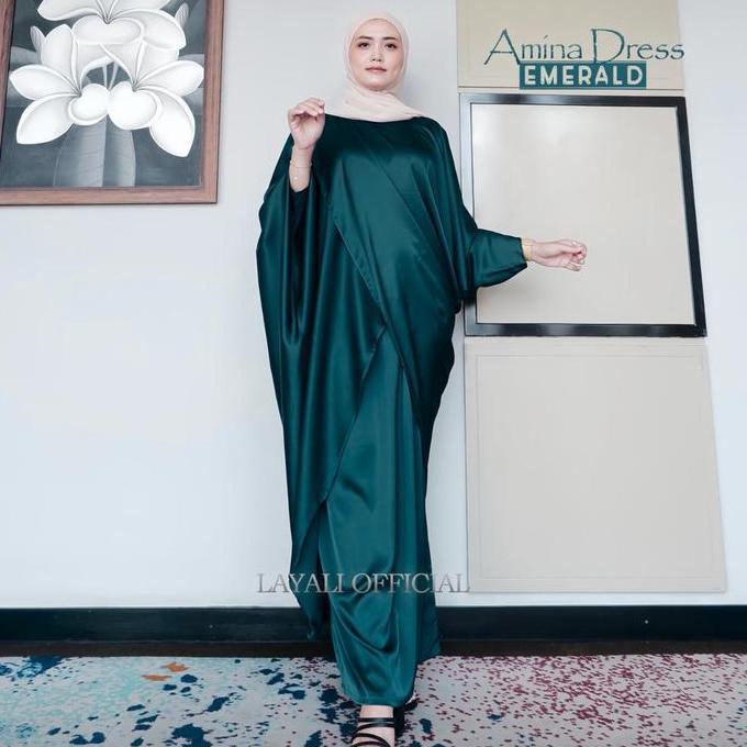 Layali - Amina Dress Silky Kaftan Kondangan by Layali