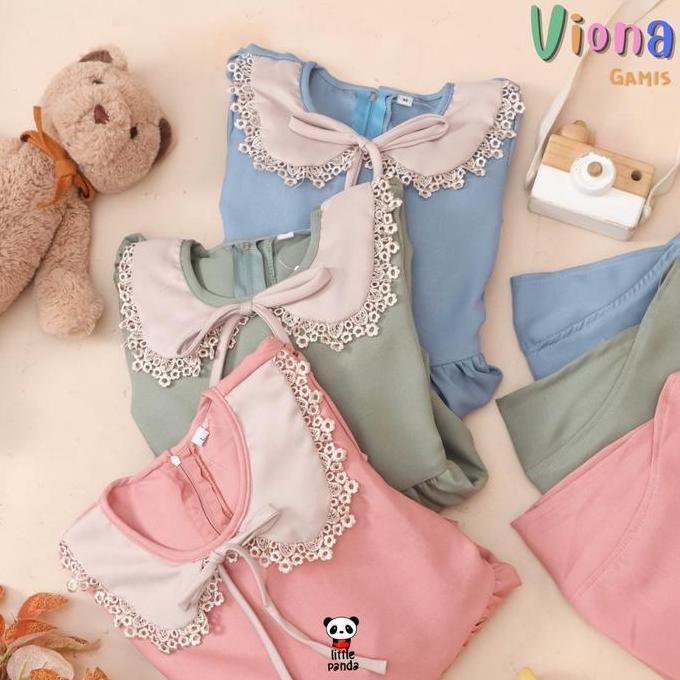 Viona Gamis Busana Muslim Anak Lebaran Kerah Lembut