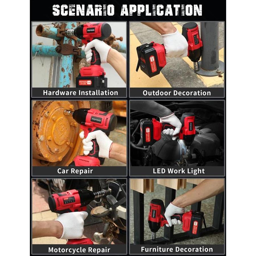 Dayhpy- Cordless Impact Wrench 98V Brushless 98V Bor Obeng Kunci 98 Volt Mesin  Multi Fungsi Mesin B