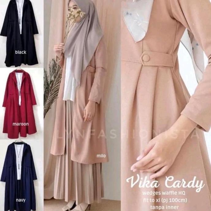 LONG OUTER PANJANG WANITA MUSLIMAH CASUAL/CARDIGAN KOREAN STYLE/VIKA