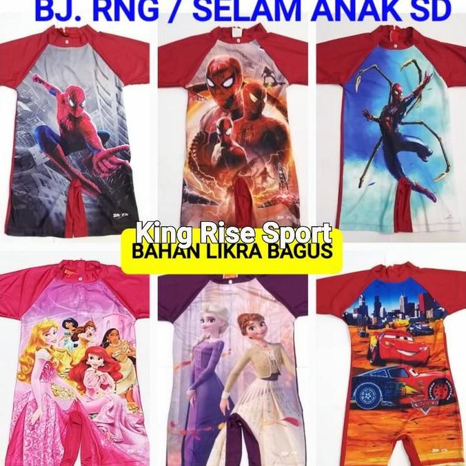 Baju Renang/ Selam/ Diving Anak SD Karakter - Import