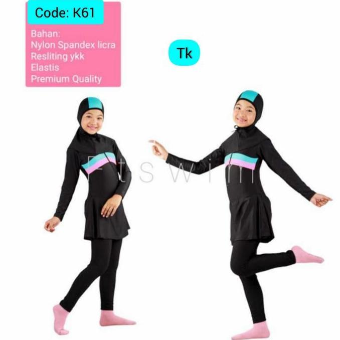 baju renang anak perempuan muslim TK/ pakaian renang anak cewek muslim