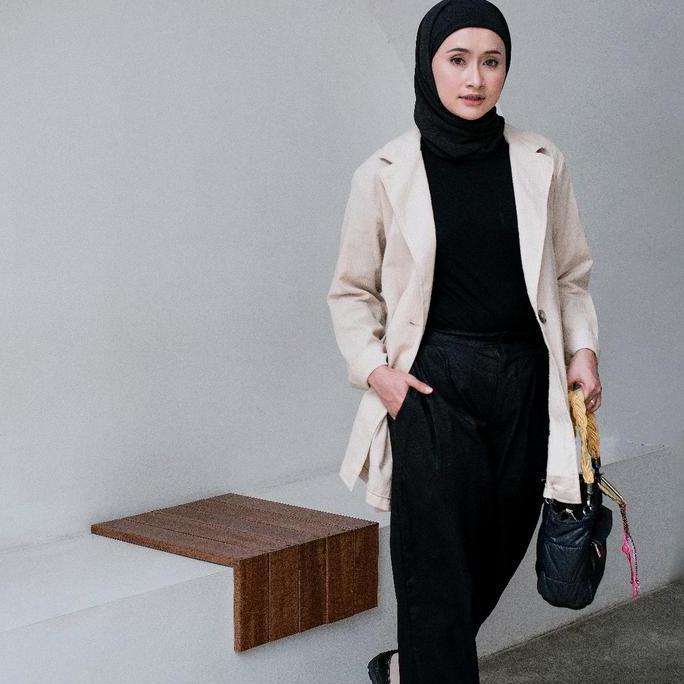 Berkualitas Pure Blazer Outer Linen Korea Oversize Big Size   /Jas Wanita Semi Tebal Basic Formal At