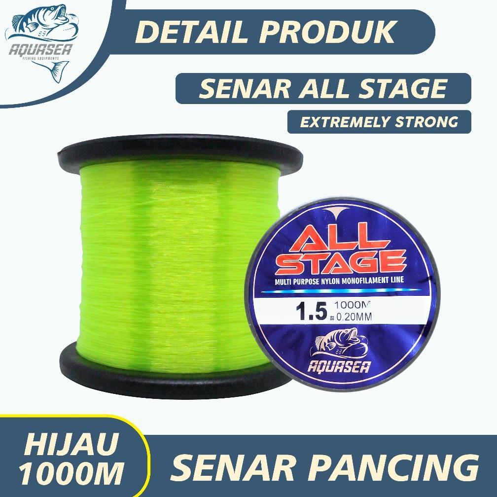 Bestone- AQUASEA Tali Pancing 1000m Warna Putih Dan Hijau Nilon Fishing Line Original Senar Pancing 