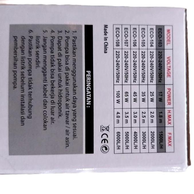 Kandila Eco Mesin Pompa Filter Aquarium  Kolam & Hidroponik 2000 3000 5000 Liter Kualitas Terbaik Ha