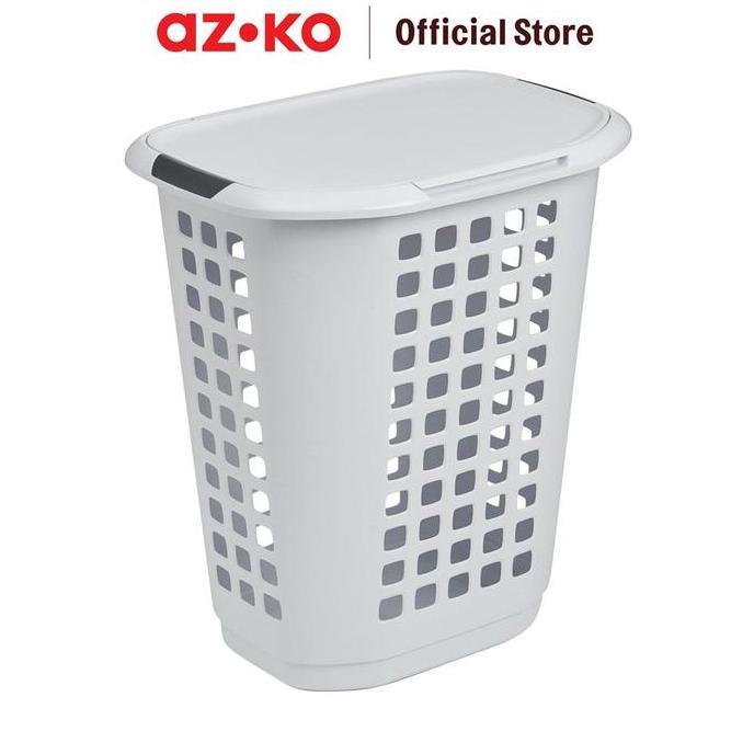 Storage- Ezy Storage Keranjang Laundry Dengan Tutup - Putih/Abu-Abu