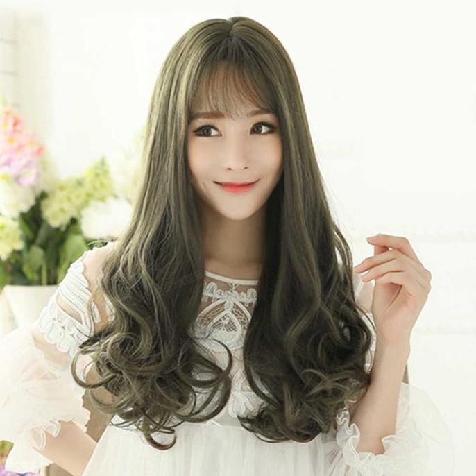 Wik Wig Rambut Wanita Model Bergelombang Kriting Warna Warni Full Kepala Panjang 65 cm Murah