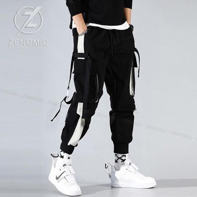 Toyshanna55 - Celana Korea Jogger Tali Hitam Pria Wanita Cargo Joger Hypebeast Korea Style Trendy Me