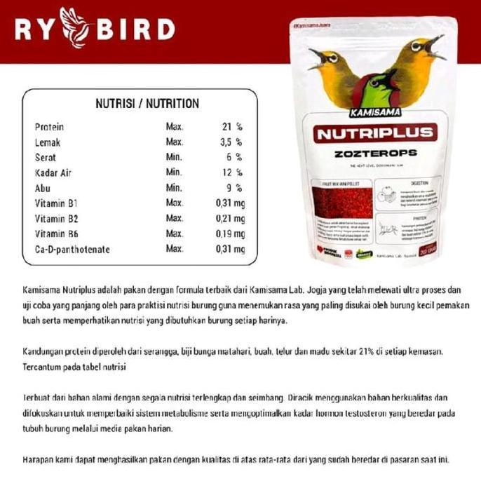 NUTRIPLUS KAMISAMA VOER PELET PAKAN BURUNG PLECI NUTRI PLUS (TERBAIK) (TERBARU) (TERMURAH)