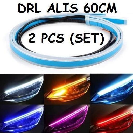 Lampu DRL LED Alis Fleksibel Slim 60cm running sein sen mobil motor 12 volt