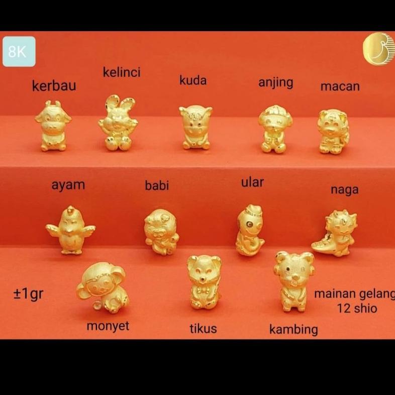 Gelang tali serut Shio emas asli anak anak dewasa cantik imut unik