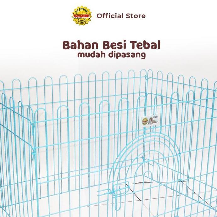 KANDANG OCTAGON - Kandang Pagar Persegi Ukuran 90x60cm | Kandang Pagar Anjing (TERBAIK) (TERBARU) (T