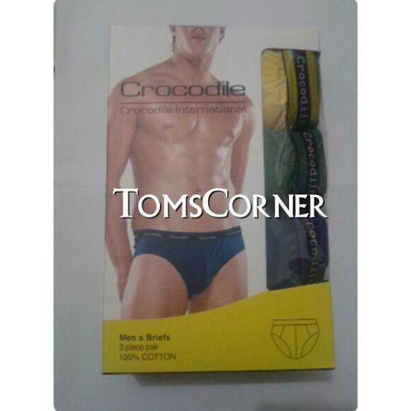 Realboy- [ Isi 3 ] Celana Dalam Crocodile International Box Putih-Kuning | Pakaian Dalam Pria 241