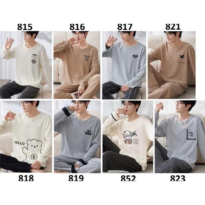 Piyama Pria Baju Tidur Pria Fashion Polos Navy