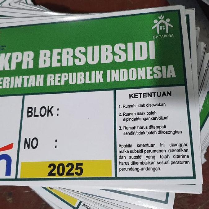 Plat nomor rumah subsidi semua (Harga 50 pcs)
