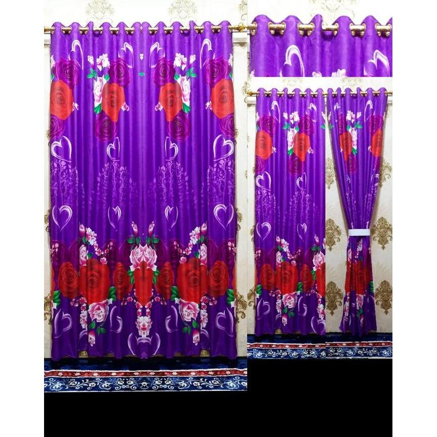 GORDEN SMOKRING MOTIF PURPLE LOVE MOTIF BUNGA CANTIK / GORDEN WARNA UNGU