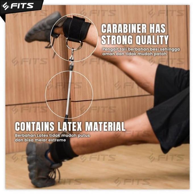 FITS 2 in 1 Set Ankle Strap resistance band | Ankle Support For Gym (TERBAIK) (TERBARU) (TERMURAH)
