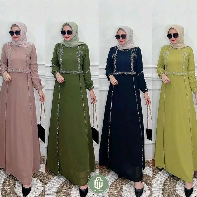 Grosir Gamis Cerruty Armany Premium With Aplikasi Swarovski Fw Fashion By Wadah Muslim