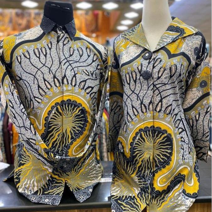 Sale Batik Sarimbitan Cakra Bunga Matahari | Couple Set | Kemeja Tunik | Formal Santai.