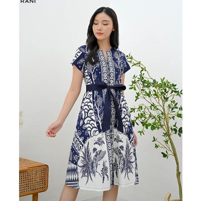 Sale Evercloth Refa / Rani Long Dress Wanita Batik Couple Modern Dress Batik Modern