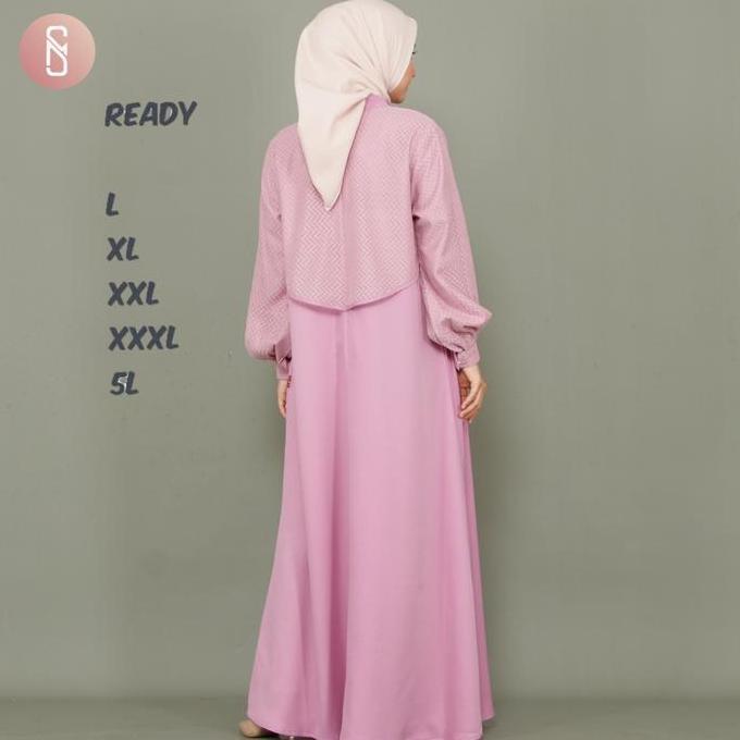 Sale Almaida Myshawl Dress Gamis Pesta Jumbo Brukat Terbaru Big Size Ld Up To 140Cm Muslim Wanita Ma