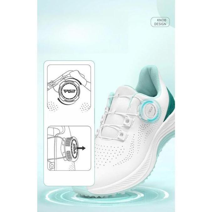 PGM Children Shoes Golf Kids Junior BOA Knob Cushioned Comfortable Waterproof Sepatu Anak Unisex Ant