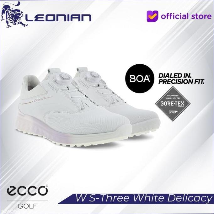 Sepatu Golf Ecco Women's Golf S-Three Boa White/Delicacy/White - Sepatu Golf Wanita