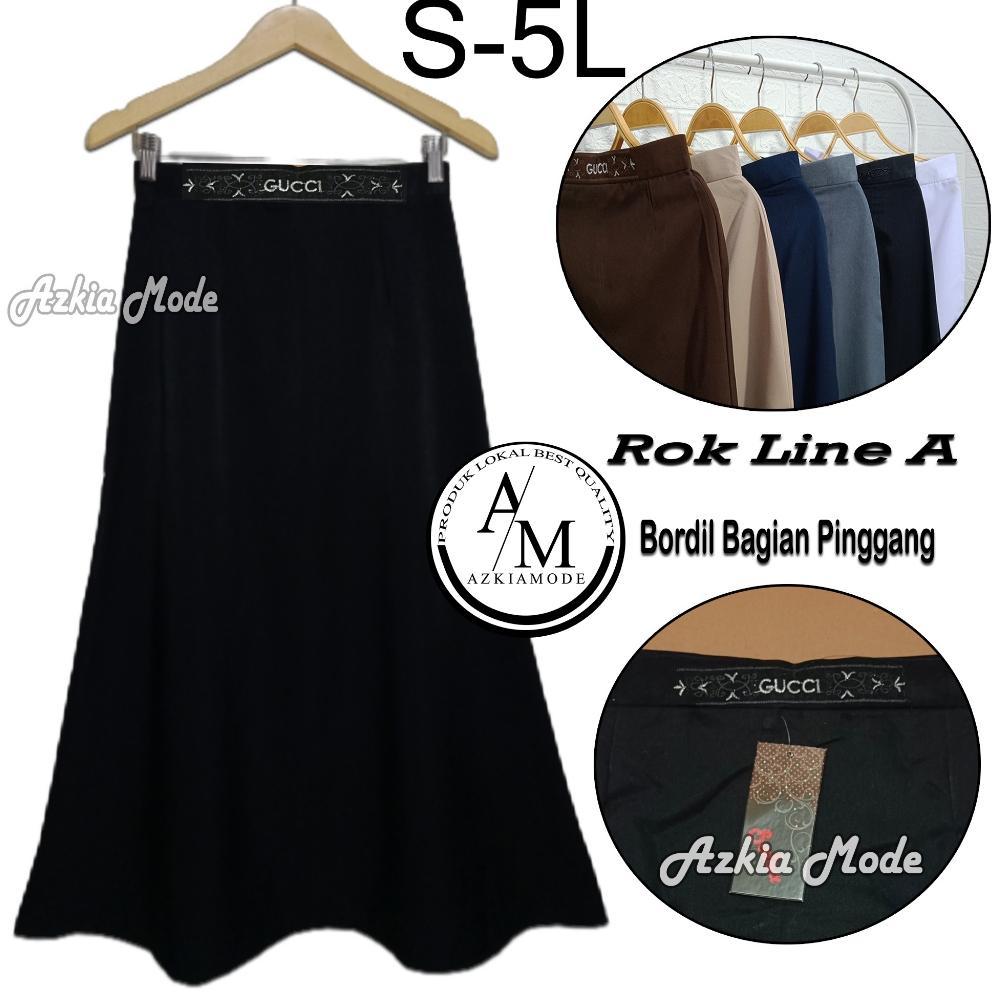 BRAND NEW Rok Kerja Panjang Gucci - Rok Kantor Gucci - Rok Panjang Polos - Rok Santri - Rok Line A