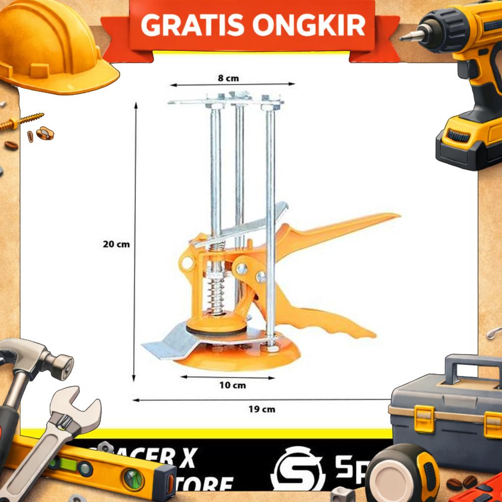 Alat Dongkrak Pengukur Penyangga Pasang Keramik Dinding Ubin Granit 3 Pilar