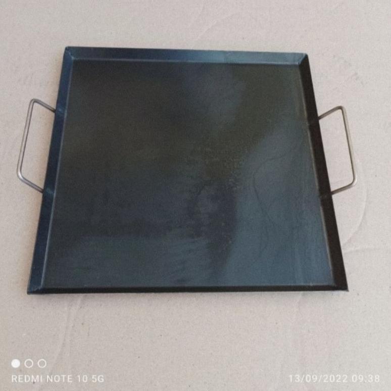 TERBARU PANGGANGAN PLAT BAJA HITAM TEFLON / BAKARAN SOSIS DAGING BURGER / ALAT PANGGANGAN SERBAGUNA 