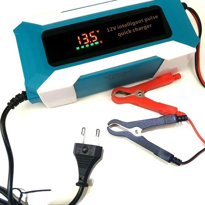 CHARGER ACCU AKI MOTOR MOBIL 12V 5A DIGITAL INTELLIGENT AUTOMATIC PULSE MOBIL MOTOR CAS AKI CAS ACCU