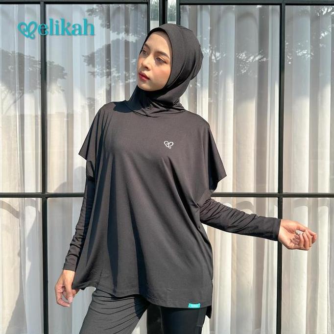 (BEST SELLER) ELIKAH ONE SET Atasan Baju Olahraga Wanita Muslim Oversize ELMA Outer Sport Hijab Keru