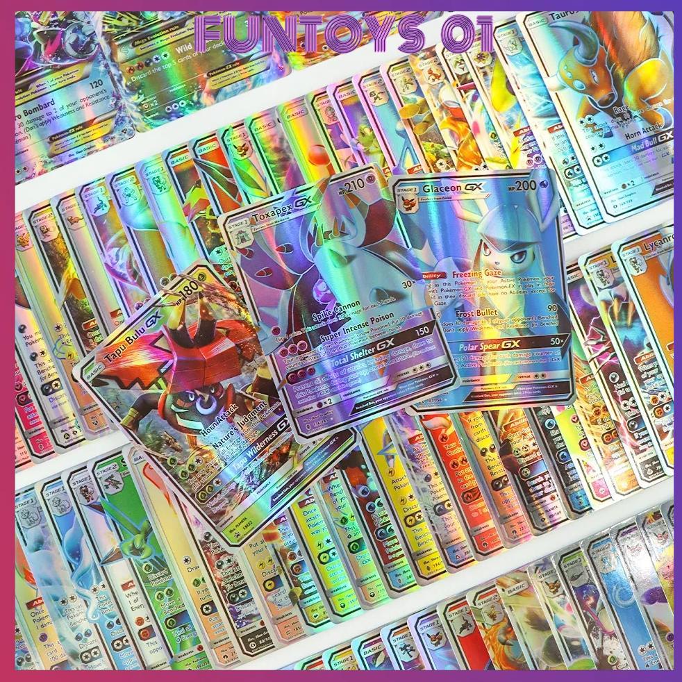 200PCS / 300PCS / 100PCS Kartu Pokemon TCG Vmax Hologram English Version Trading Card