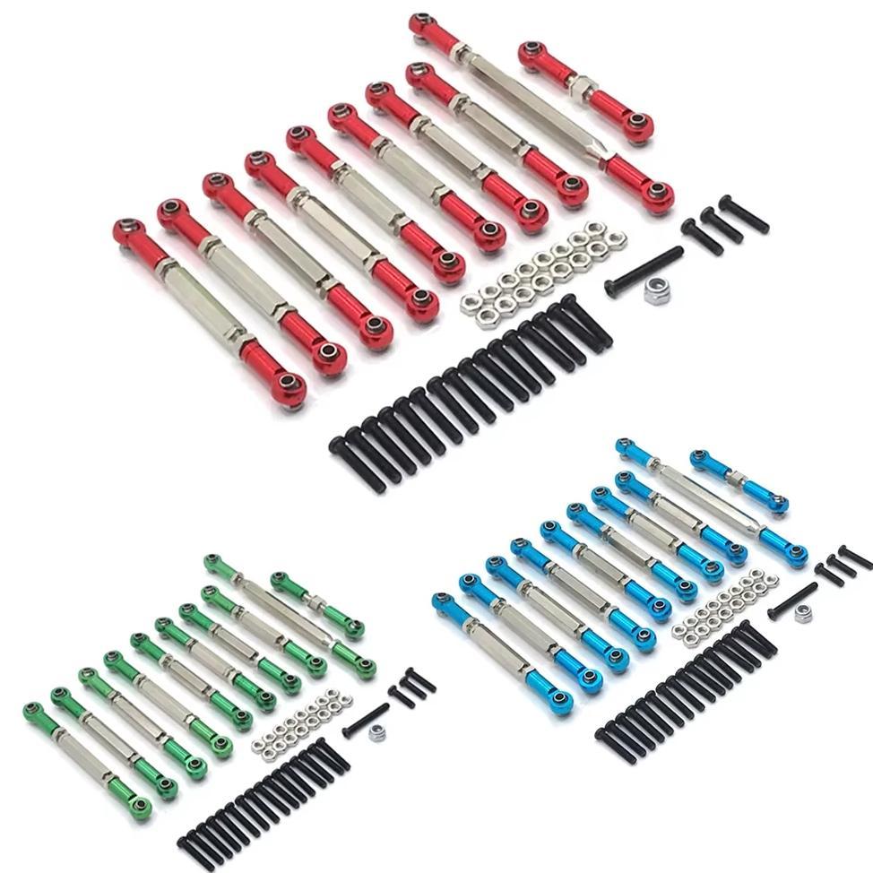 Metal Pull Rod Steering Link Rod Set for MN D90/D91/D96/D99S/MN99S/MN90 1/12 & WPL C14/C24 1/16 RC C
