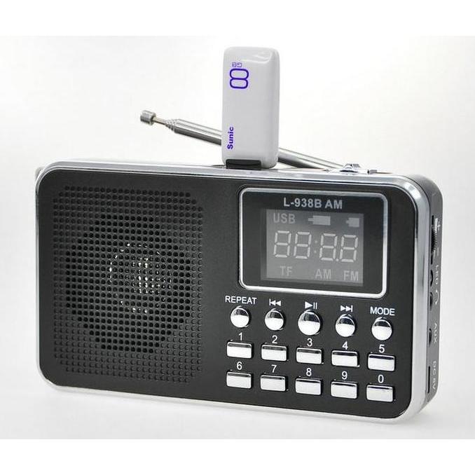 Promo Mini Speaker Radio Digital Lcd L-938B Am Fm Mp3 Microsd Tf Fd Player