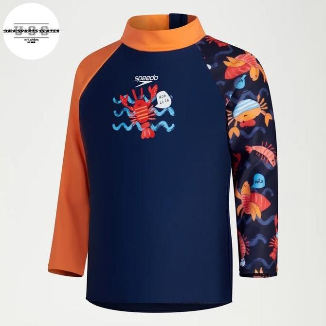 TERBARU ORIGINAL Baju Renang Anak Balita SPEEDO DIGITAL LONGSLEEVE RASHTOP BOY