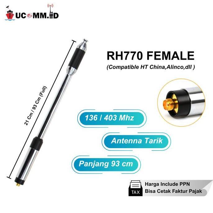 TERBARU Antena RH 770 RH770 RH-770 Female Antenna Tarik  HT China Penambah Jangkauan