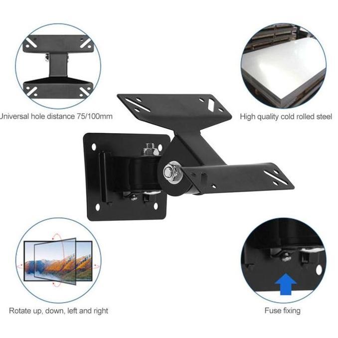 Bracket Dinding Monitor PC Telescopic TV LCD 15 18 24 27 32 35 Inch