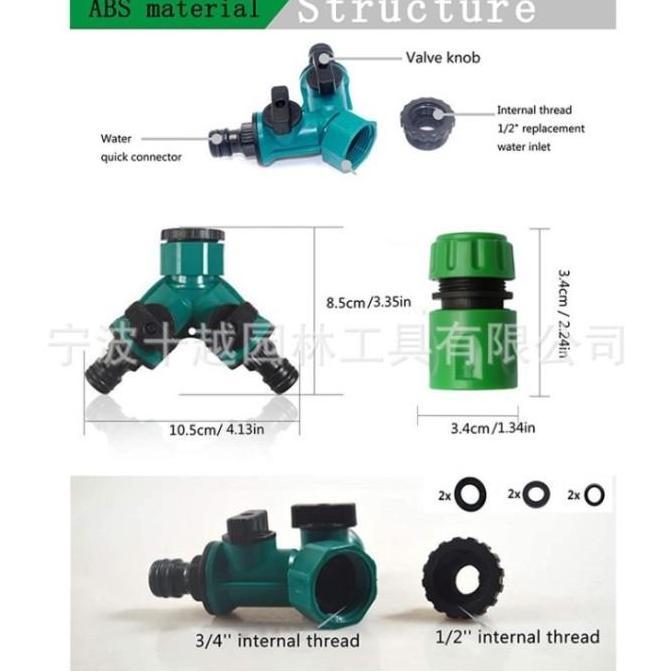 Clapix- Sambungan Keran/Kran Air Cabang 2, Konektor Keran Selang Air Cabang 2