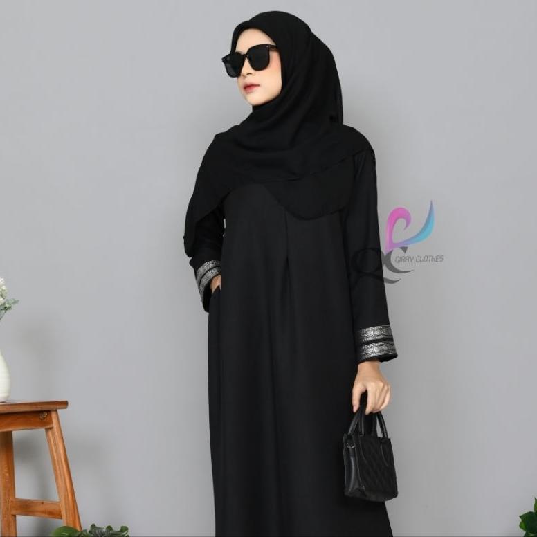 ABAYA MADINNA BORDIR INDIA hitam variasi arabian dress